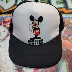 Badseed Vintage Mickey Trucker Hat | Snapback Mesh Cap | Edgy Streetwear